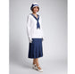 2-piece sailor outfit in white and navy blue cotton