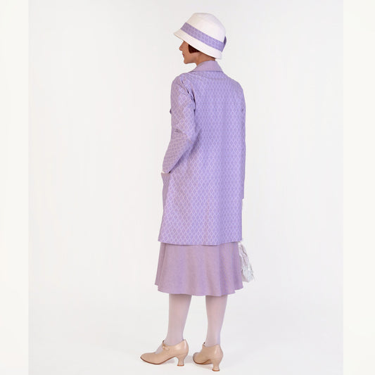 Cotton 1920s jacket is made in light purple color. It can be worn as a Great Gatsby jacket, Art Deco jacket or flapper jacket.