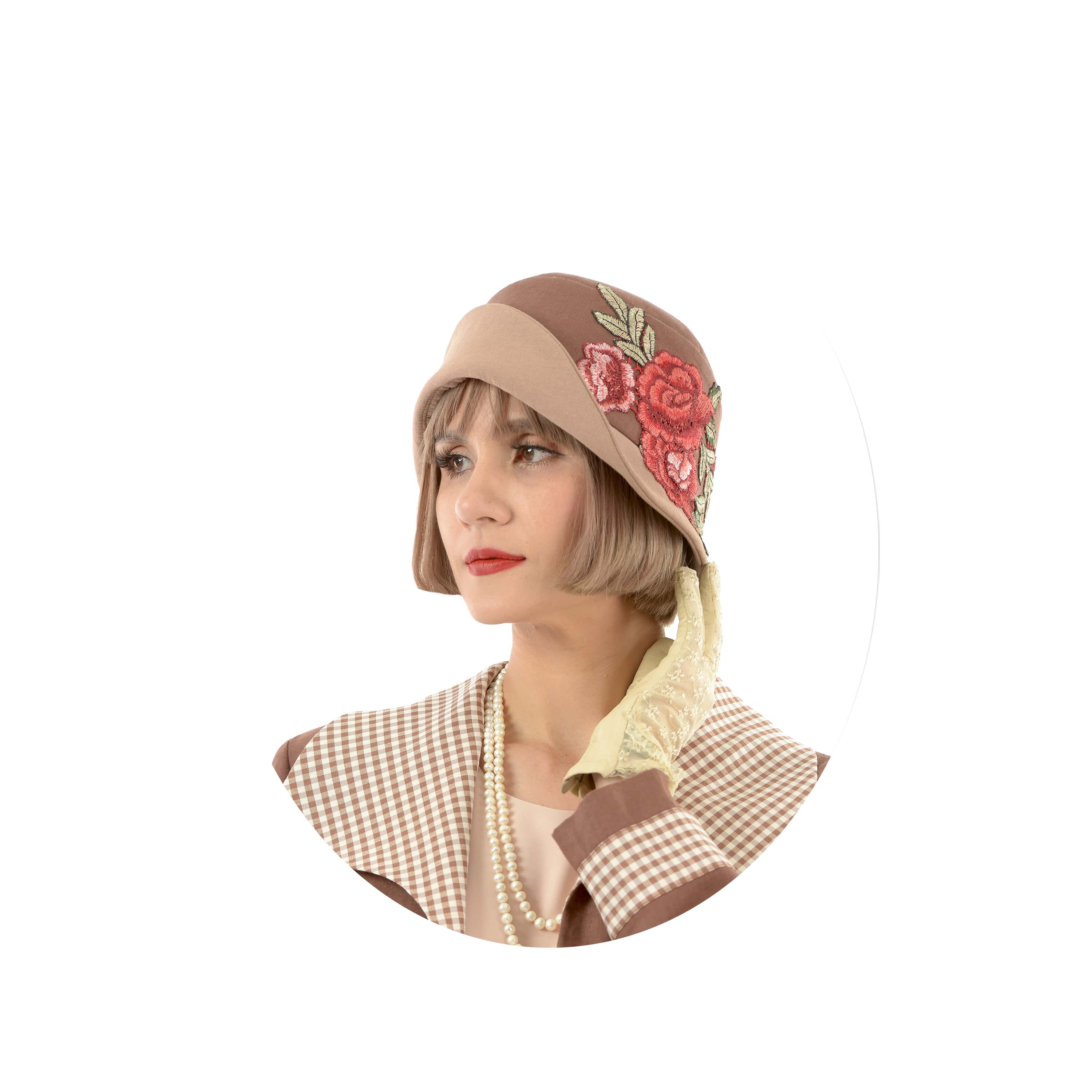 2-tone brown linen Great Gatsby cloche hat – LaVieDelight