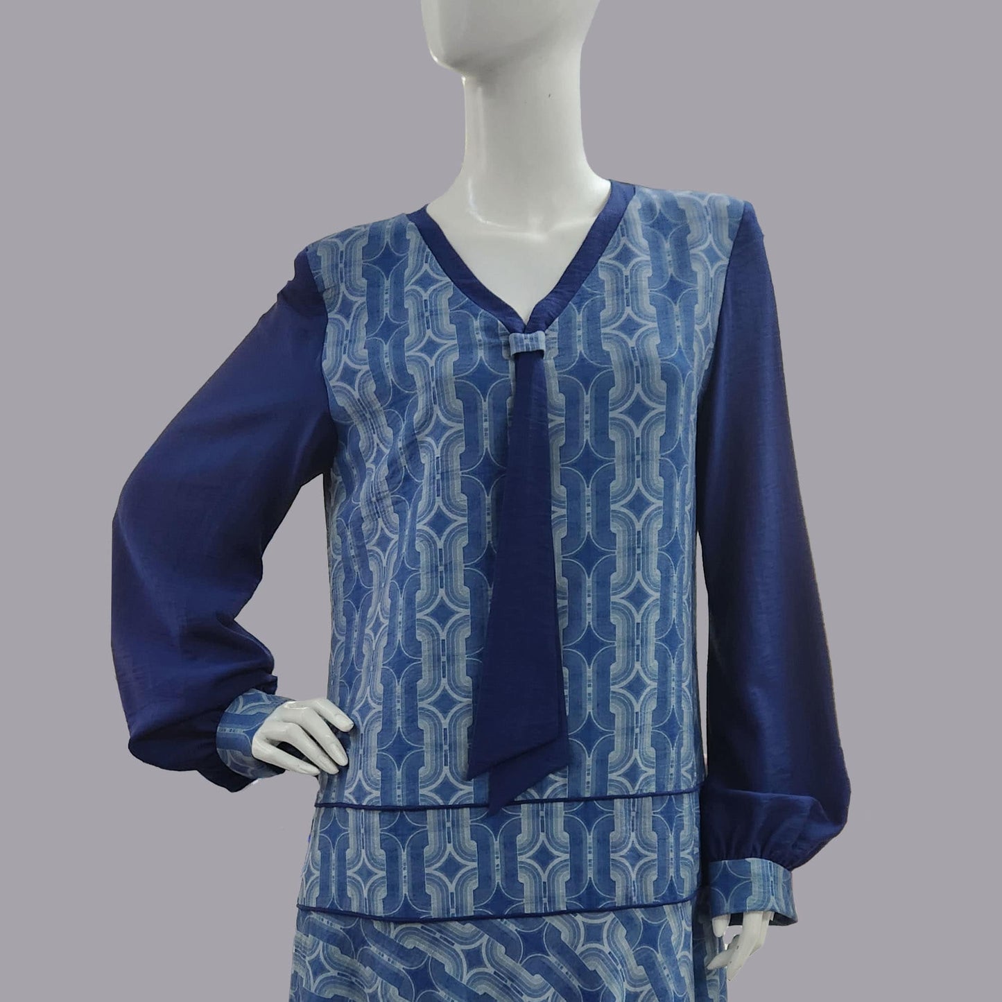 Art Deco dress in soft rayon blend with flowing drop-waist silhouette - a 1920s-inspired dress