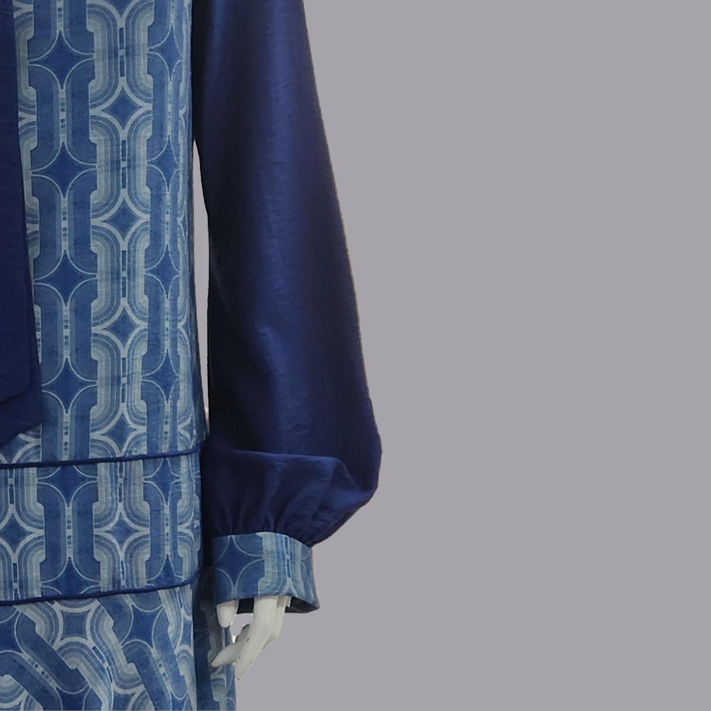 Art Deco dress in soft rayon blend with flowing drop-waist silhouette