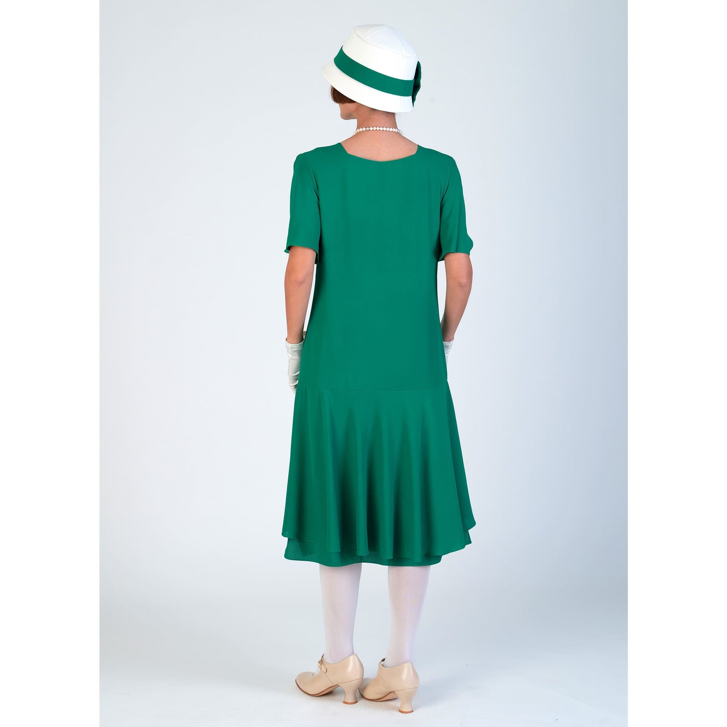 Green 1920s Great Gatsby dress with sweetheart neckline
