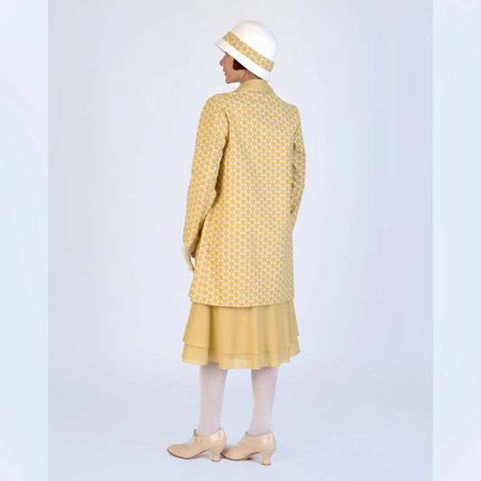 CLEARANCE: 1920s Cotton Gatsby Jacket in Light Mustard Colour