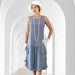 CLEARANCE: Grey 1920s drop waist dress with tiered skirt