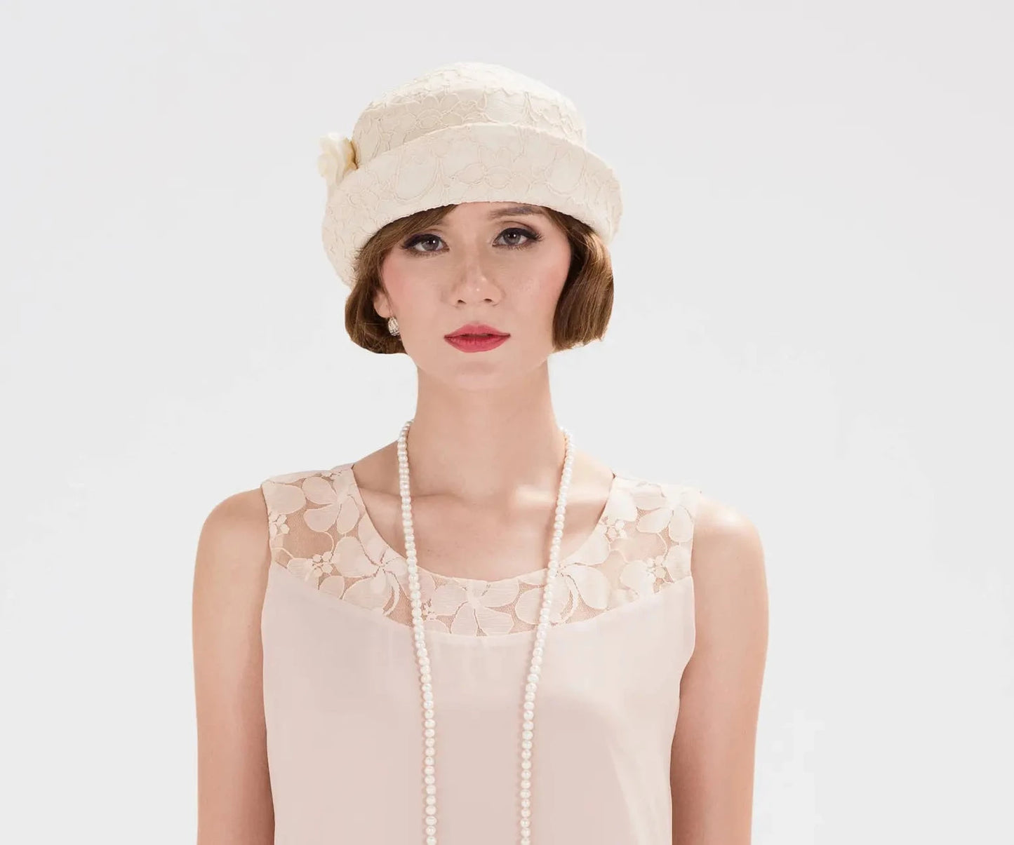 Nude chiffon 1920s high tea dress. The 1920s dress can be worn as Gatsby dress, Downton Abbey dress, also perfect as 1920s wedding bridesmaid dress.