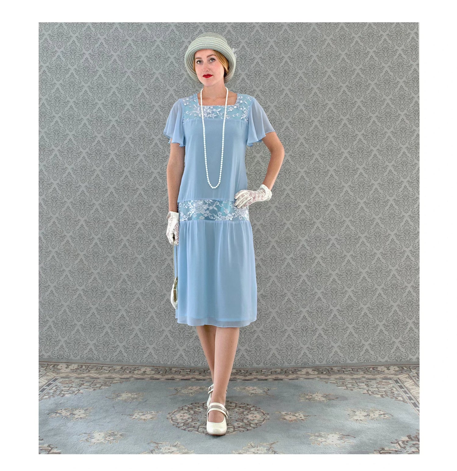 1920s dresses with flutter sleeves