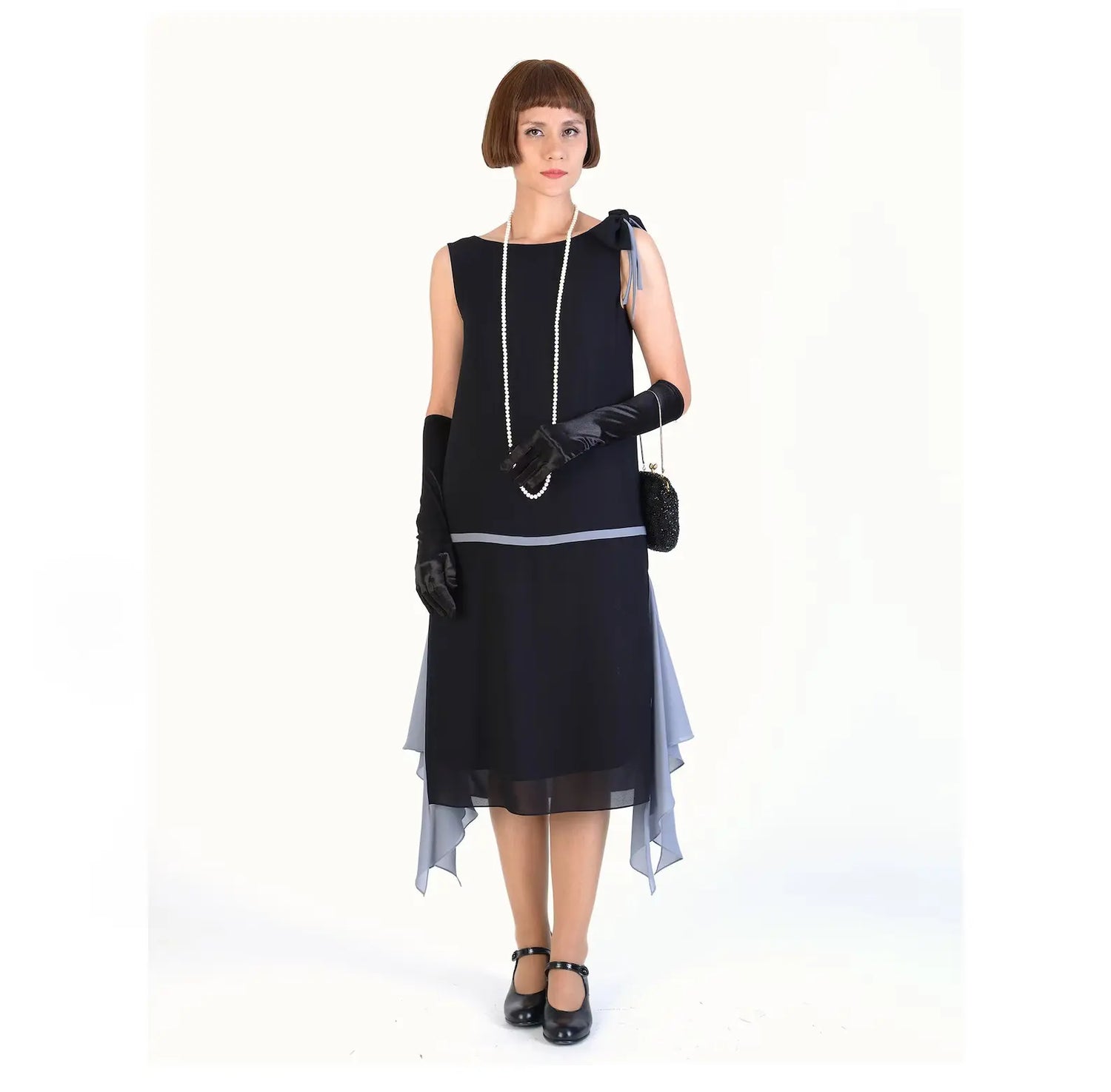 1920s dresses with a shoulder bow