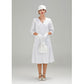 White Gatsby cotton dress with small puritan collar and 3/4 sleeves - a vintage-inspired Roaring Twenties dress