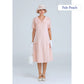 1920s dress of pale peach cotton with puritan collar and short sleeves