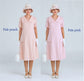 1920s summer dress in pale peach or pale pink colour with puritan collar