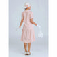 1920s summer dress in pale peach or pale pink colour with puritan collar
