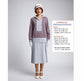CLEARANCE: 1920s Cotton 2-Piece Gatsby Day Dress in Solid Grey and blue/red/grey print