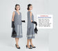 CLEARANCE: Great Gatsby evening dress in grey and lace trim
