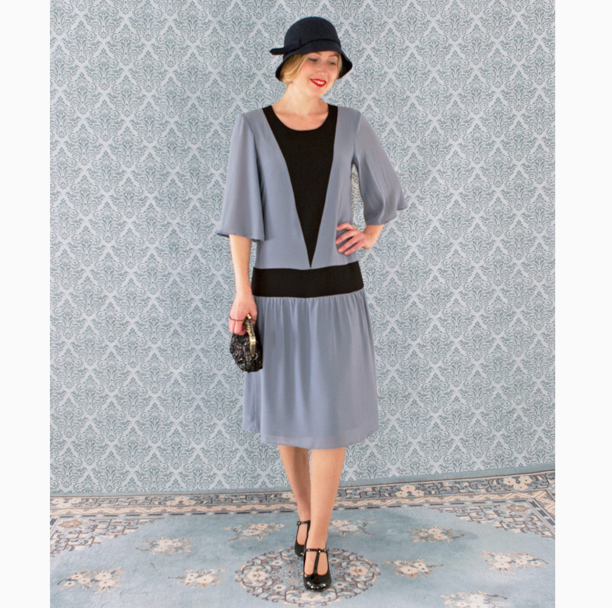 party grey dress 1920s Great Gatsby party dress in grey and black – LaVieDelight