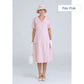 1920s summer dress in pale peach or pale pink colour with puritan collar