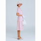 1920s summer dress in pale peach or pale pink colour with puritan collar
