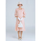 Jazz Age Lawn party dress in pale peach or pale pink wth 3/4 sleeves