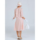 Cotton 1920s dress in pale peach or pale pink colour with 3/4 sleeves