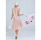 Downton Abbey sleeveless day dress of pale peach or pale pink cotton