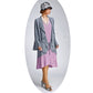 Lavender 1920s-inspired crepe georgette dress with drape and bow