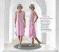 CLEARANCE: Pink Chiffon Gatsby Dress with a Drape and Bow