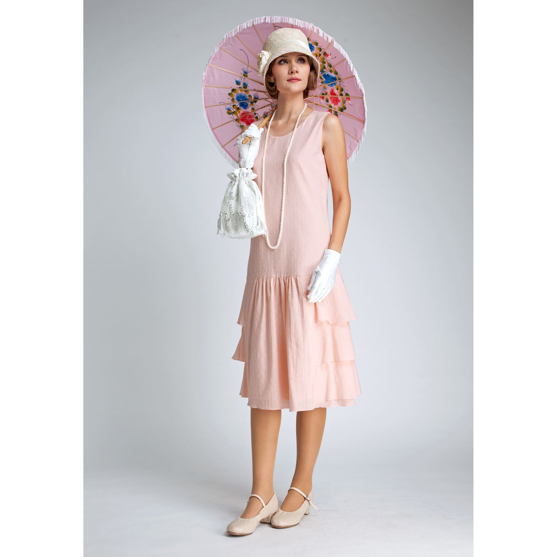 1920s pink dress Paris Match Silk Size Small 1920s Pink Floral Chiffon Flapper
