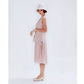 Cloche hat in natural cotton and peach trims