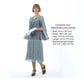 CLEARANCE: Grey chiffon and lace 1920s dress with long slit sleeves