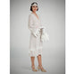 Roaring Twenties chiffon dress with long sleeves in bleached linen color, a vintage-inspired dress