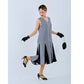 Flapper dress with black and grey chiffon and skirt godets