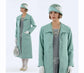 1920s fashion linen summer coat in pastel blue with a wing collar - a roaring twenties jacket