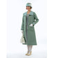 Muted green Great Gatsby with contrasting details in green and off-white plaid. 1920s summer coat, flapper coat, 1920s fashion coat.  