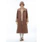 2-toned dark brown linen 1920s coat with wing collar