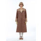 2-toned dark brown linen 1920s coat with wing collar