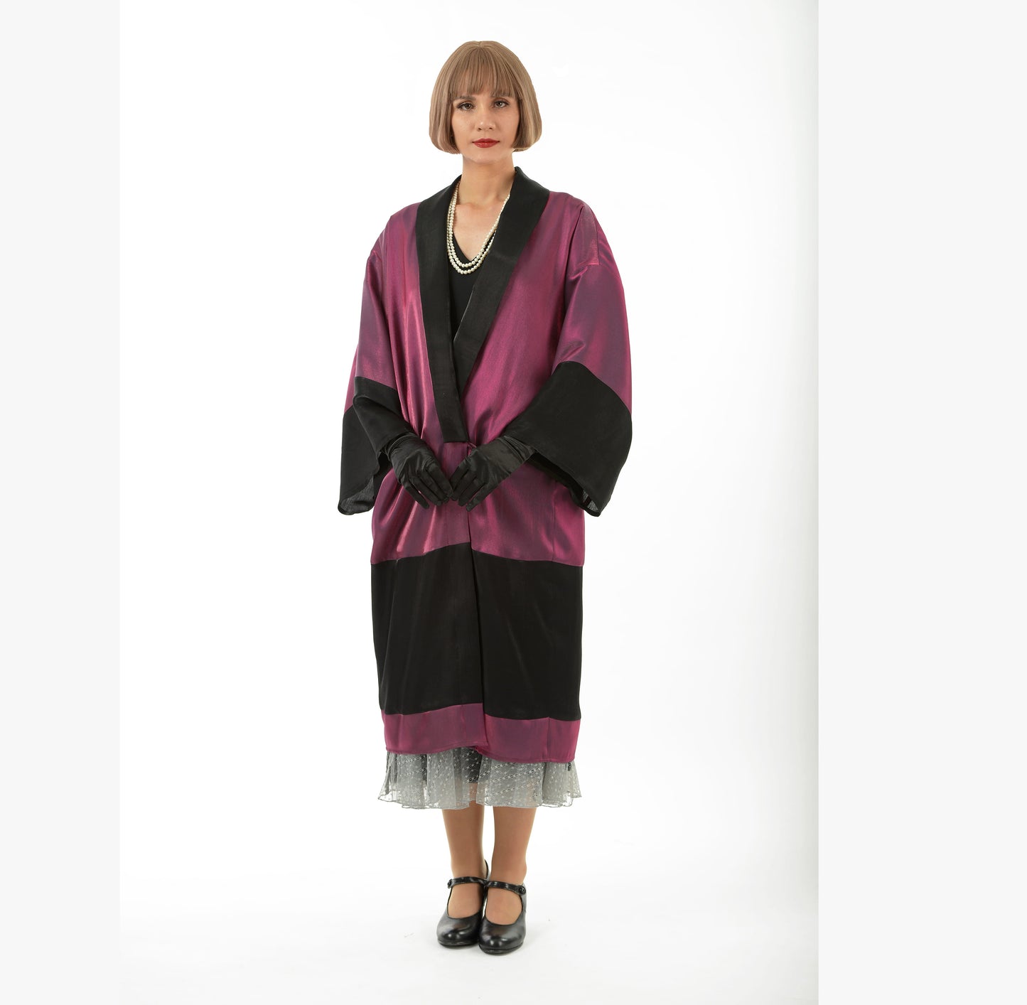 CLEARANCE: One-of-a-kind 1920s purple and black kimono robe