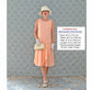 CLEARANCE: Peach 1920s chiffon dress with ruffled skirt detail