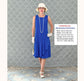 CLEARANCE: Sapphire blue drop waist chiffon dress with ruffled skirt detail
