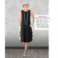 CLEARANCE: Black chiffon flapper dress with tiered skirt