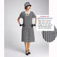 CLEARANCE: Black and white 1920s Great Gatsby chiffon dress with flutter sleeves