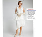 CLEARANCE: Off-white Great Gatsby dress with an asymmetrical skirt hem