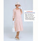 CLEARANCE: Jazz Age Lawn party dress in pale peach with square neck