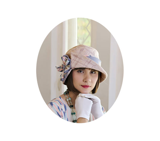 Misty rose 1920s cloche hat for afternoon summer tea party - a 1920s hat