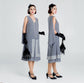 Great Gatsby evening dress in grey and lace trim - a vintage-inspired Roaring Twenties dress