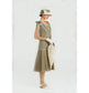 Linen Great Gatsby dress in olive green & grey