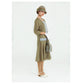 Olive and grey linen Great Gatsby dress with 3/4 sleeves