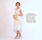 CLEARANCE: 1920s inspired flapper dress made of off-white chiffon wth pale marigold details