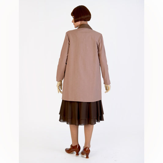 CLEARANCE: Gatsby jacket in 2-toned brown cotton