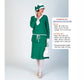 CLEARANCE: 2-piece 1920s ensemble in green with off-white details