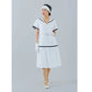 White cotton 1920s sailor dress with red or navy blue trim