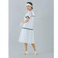 White cotton 1920s sailor dress with red or navy blue trim